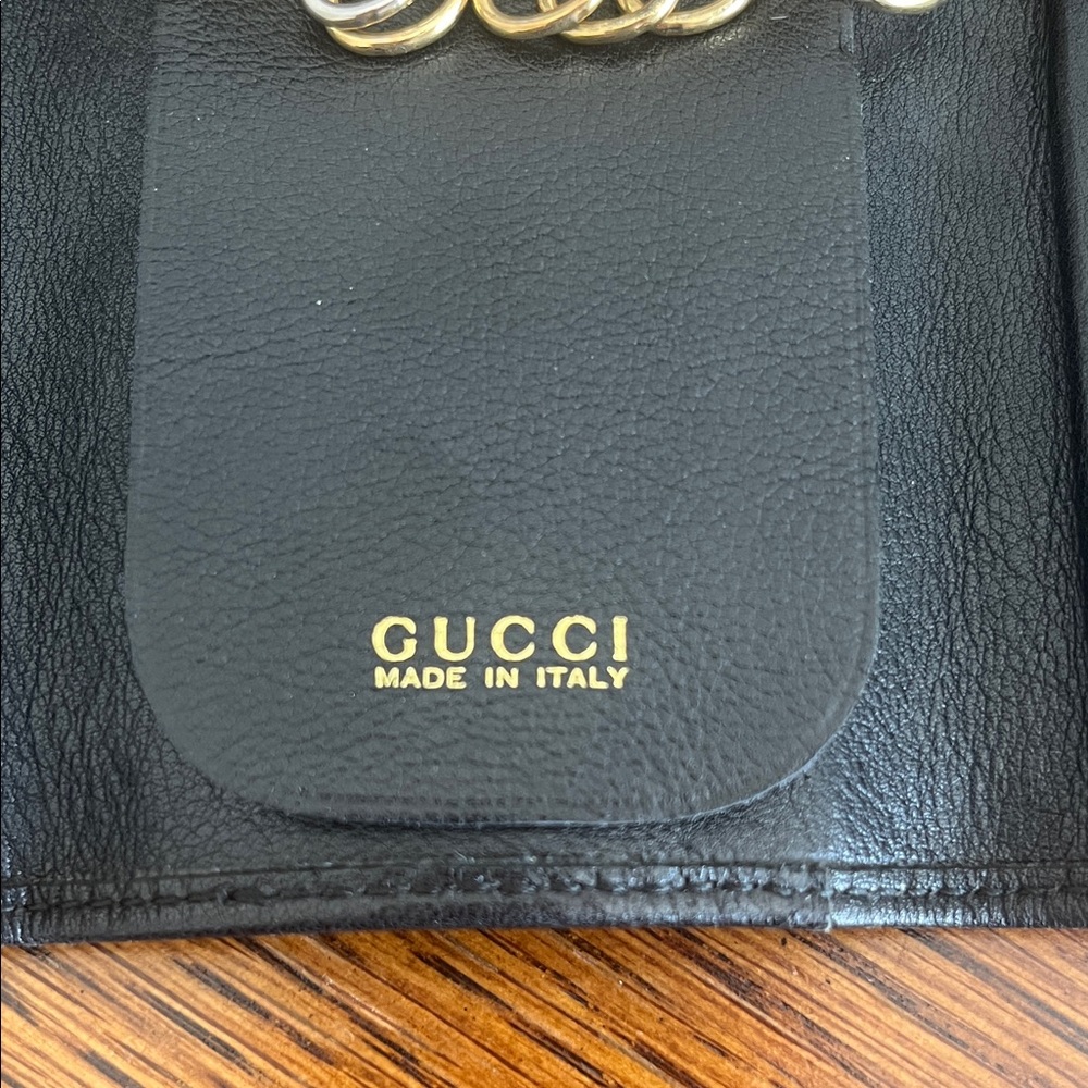 Gucci Black Leather Key Holder with Bamboo Accent - Picture 3 of 12